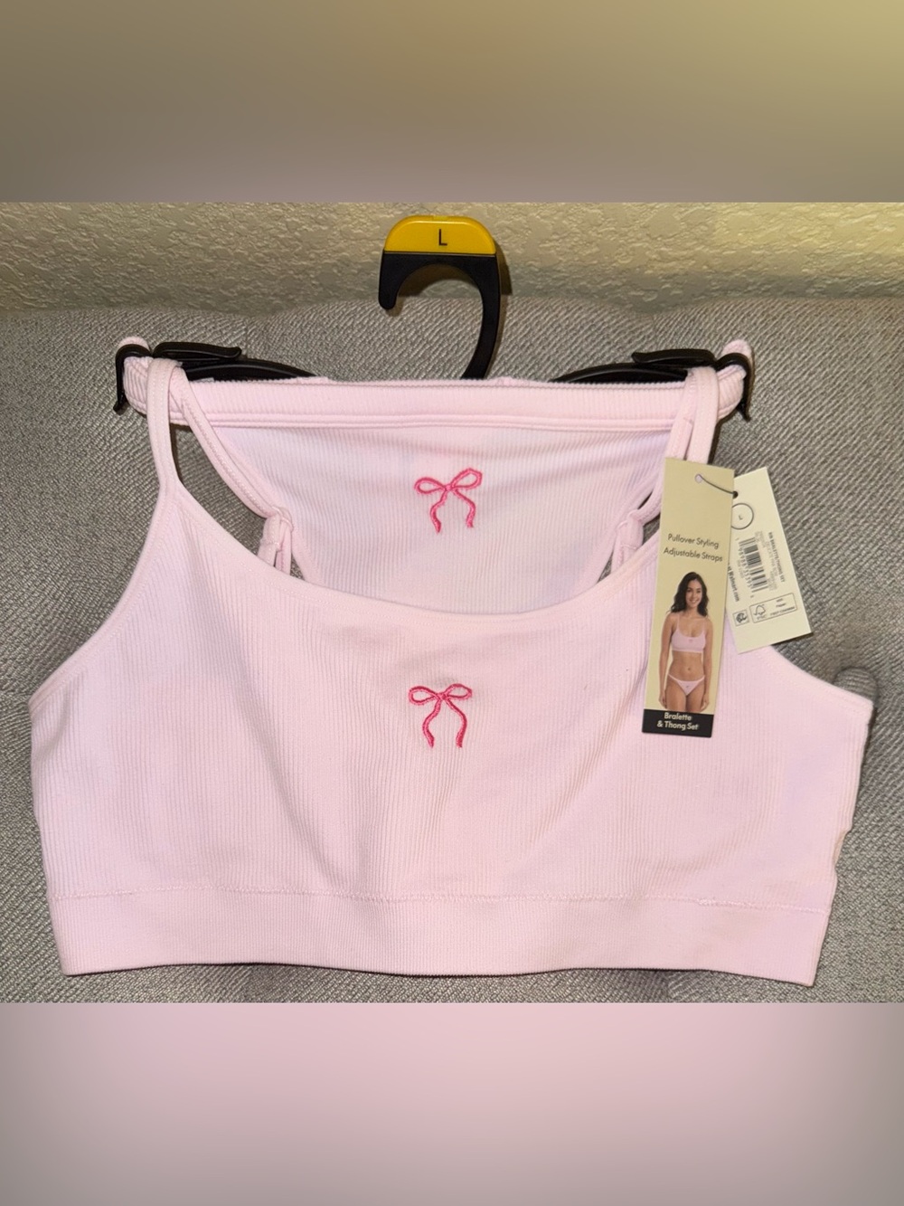 No Boundaries bralette and thong set, sz L